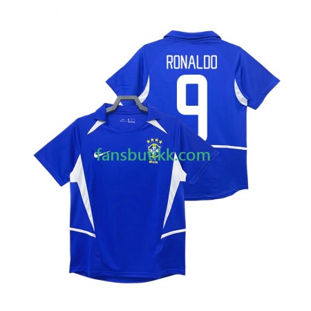 Fotballdrakt Brasil Ronaldo 9 Retro Bortetrøye 2002 Kortermet